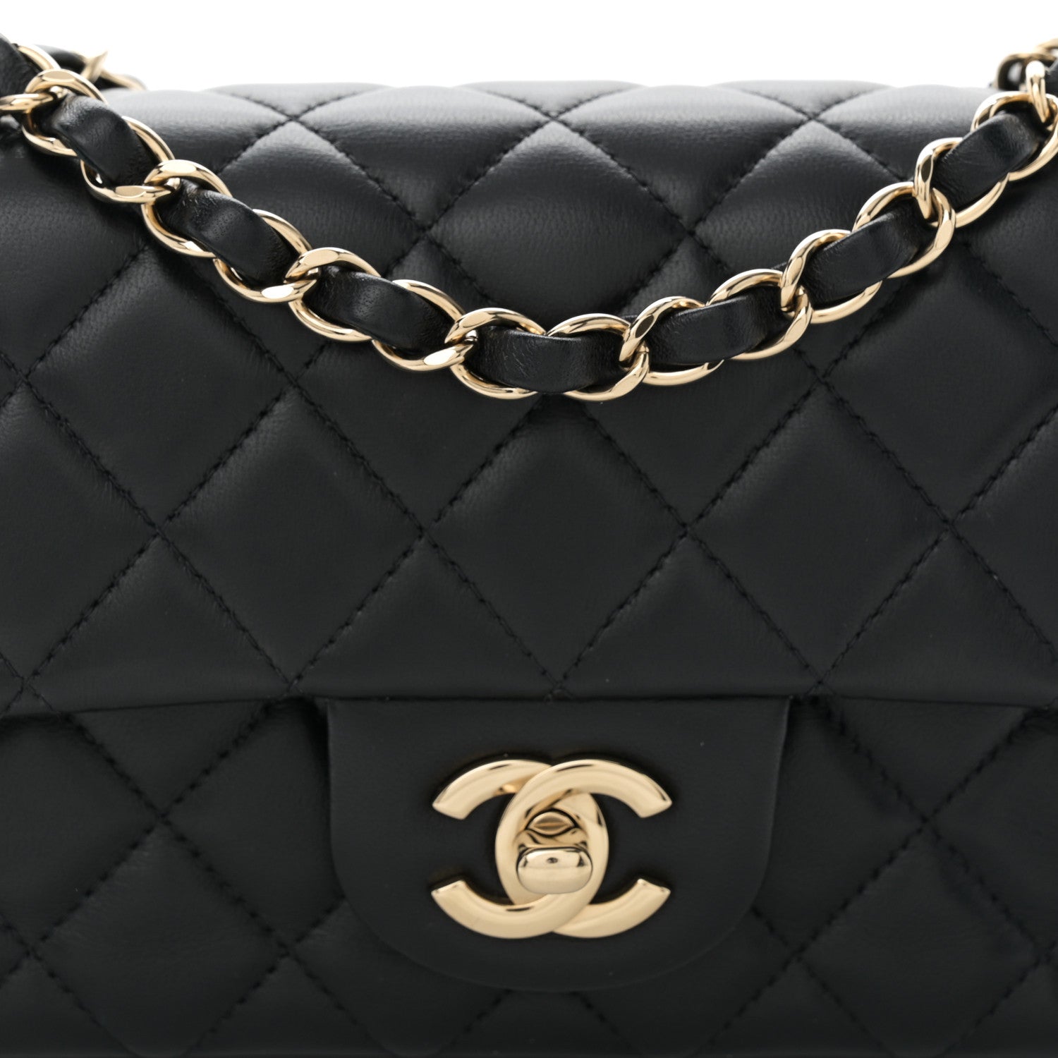 Chanel Lambskin Quilted Mini Rectangular Flap Black 8 of 10