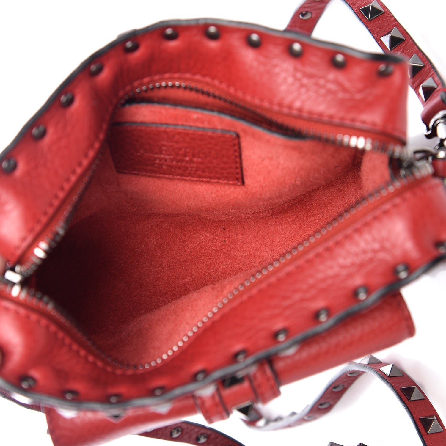 Valentino Garavani Calfskin Rockstud Pocket Crossbody Red 5 of 9