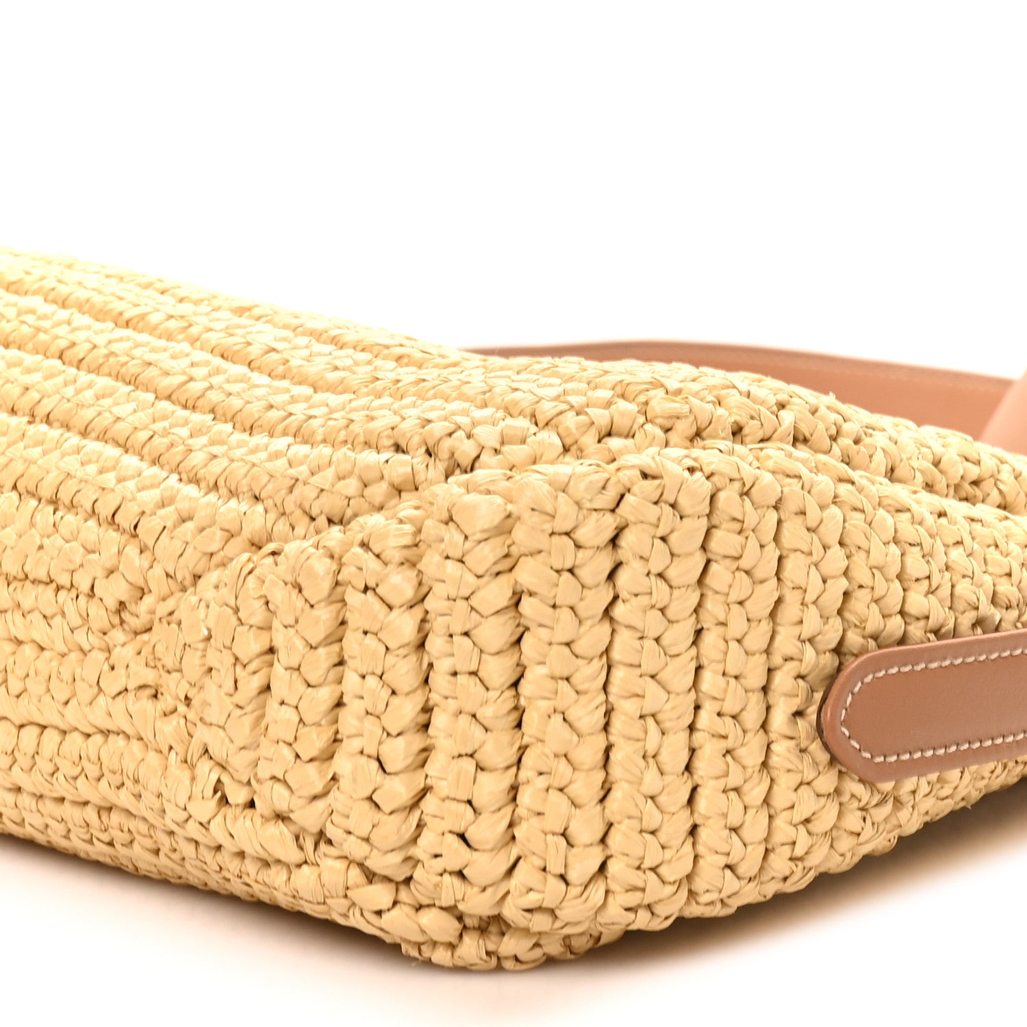 Prada Yarn Raffia Effect Crochet Large Aimée Shoulder Bag Natural 9 of 9