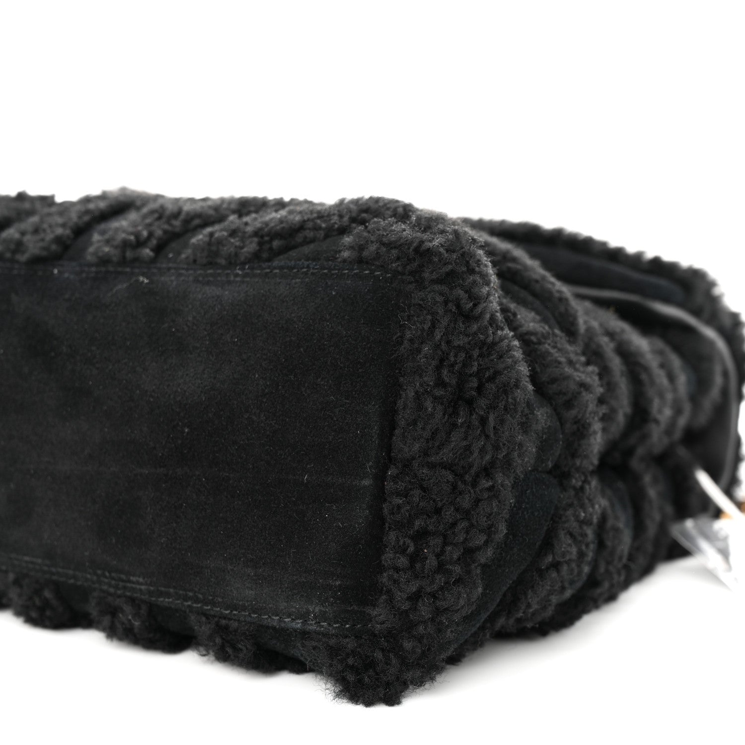 Saint Laurent Shearling Y Quilted Monogram Medium Loulou Chain Satchel Black 10 of 10