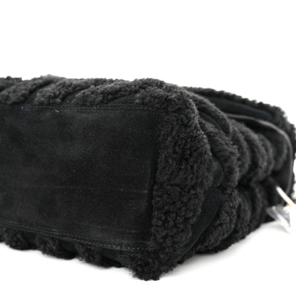 Saint Laurent Shearling Y Quilted Monogram Medium Loulou Chain Satchel Black 10 of 10