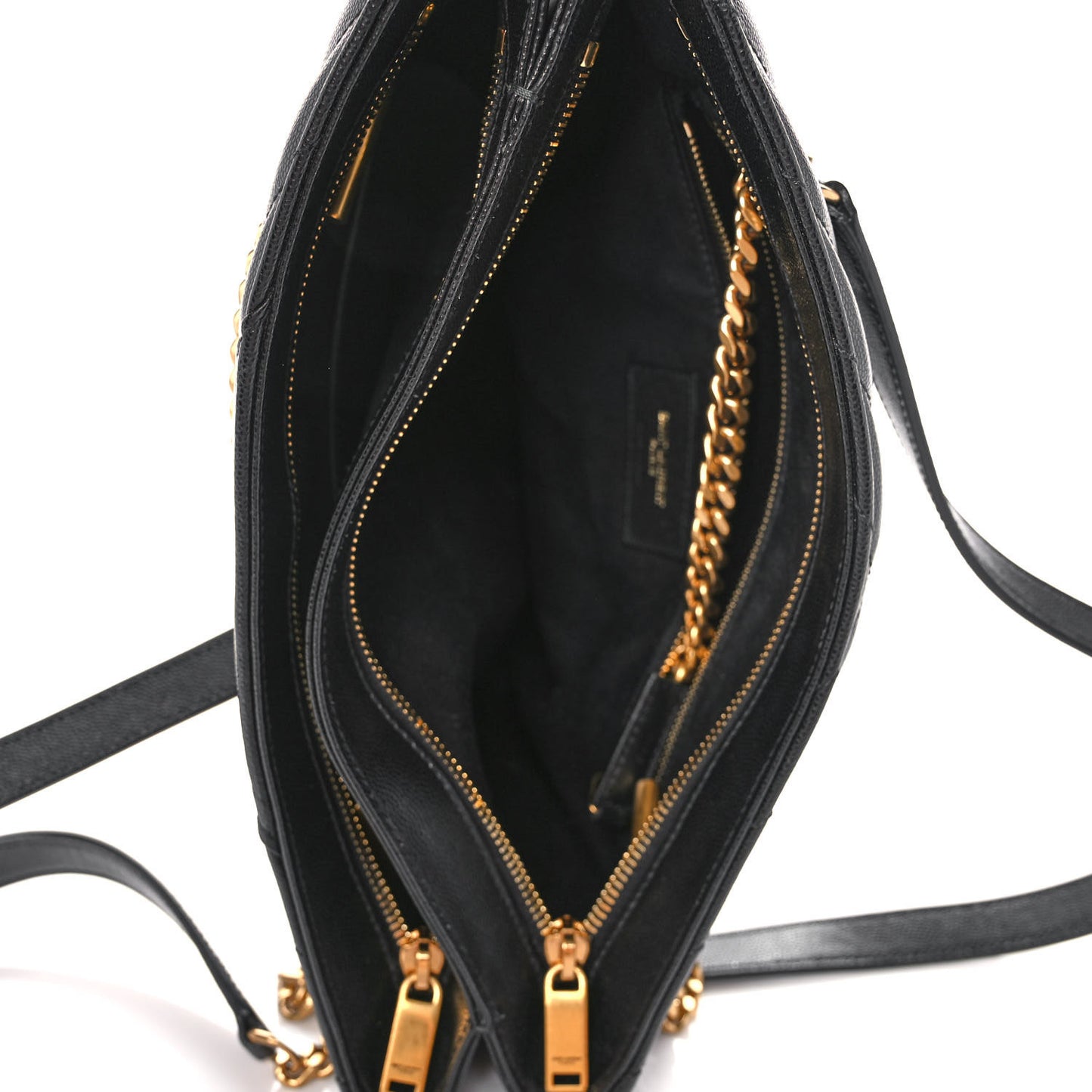 Grain De Poudre Matelasse Chevron Small Tribeca Shopping Bag Black