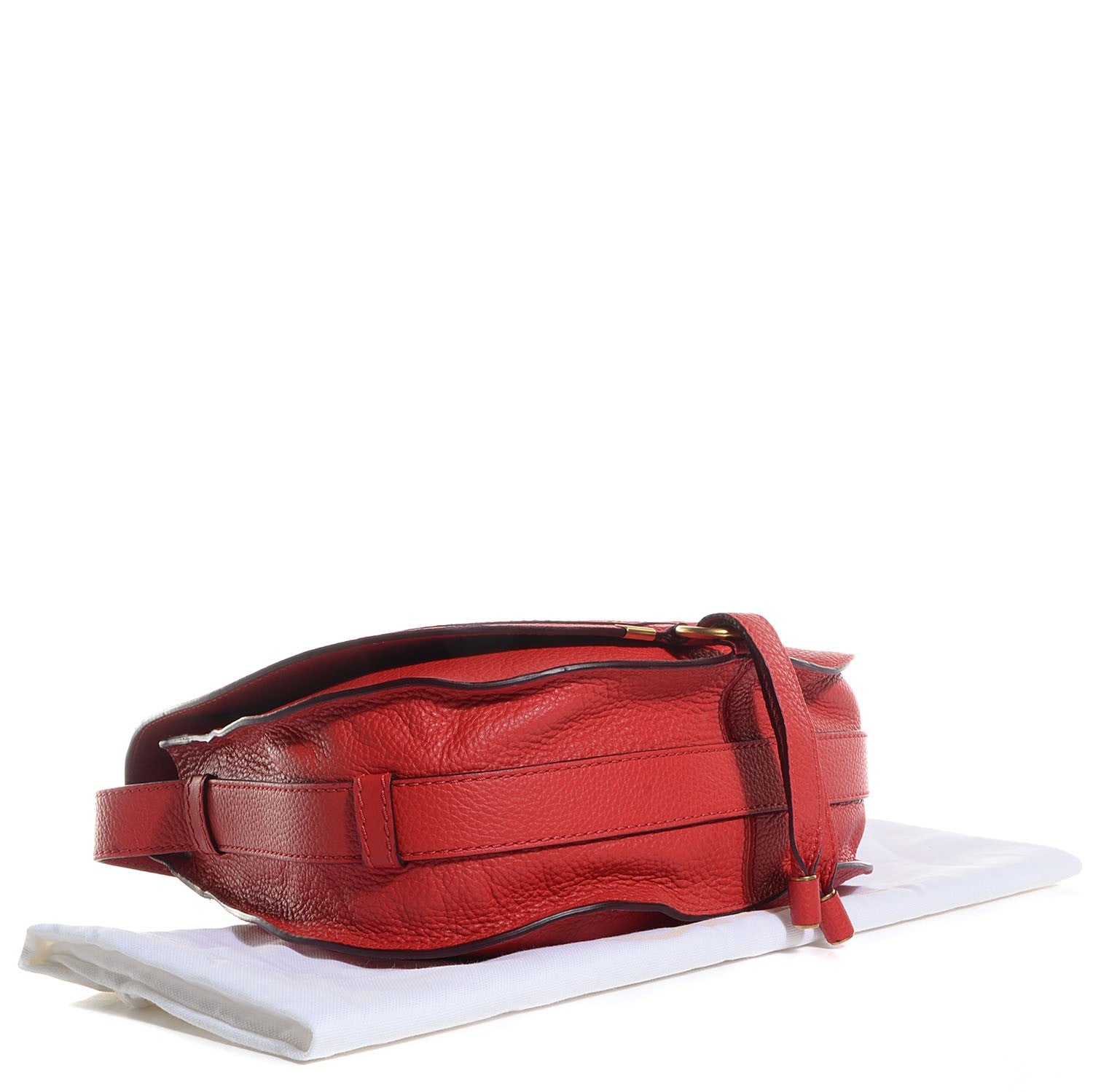Chloe Grained Calfskin Medium Marcie Saddle Bag Paprika Red 4 of 10
