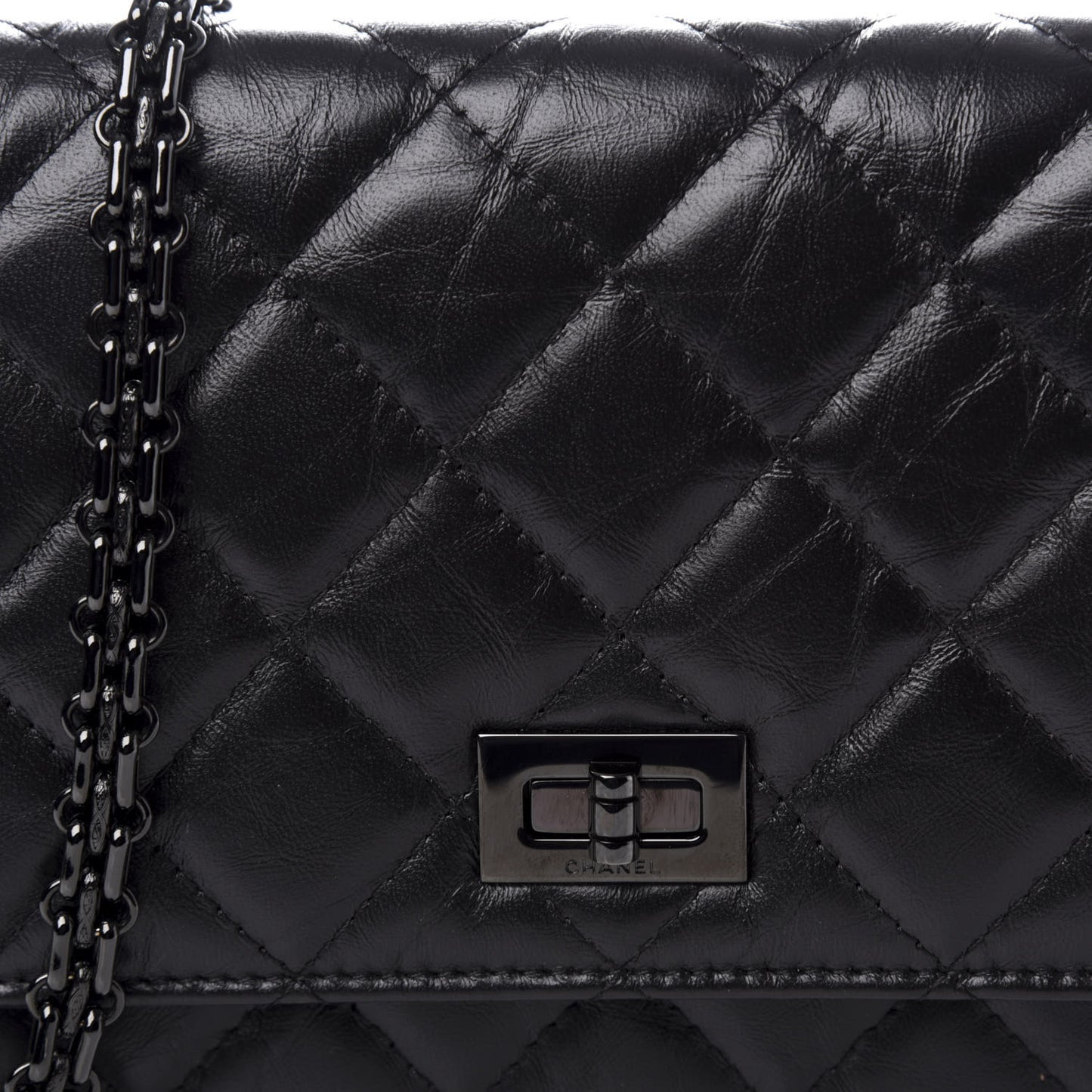 Aged Calfskin Quilted Reissue Wallet On Chain WOC So Black