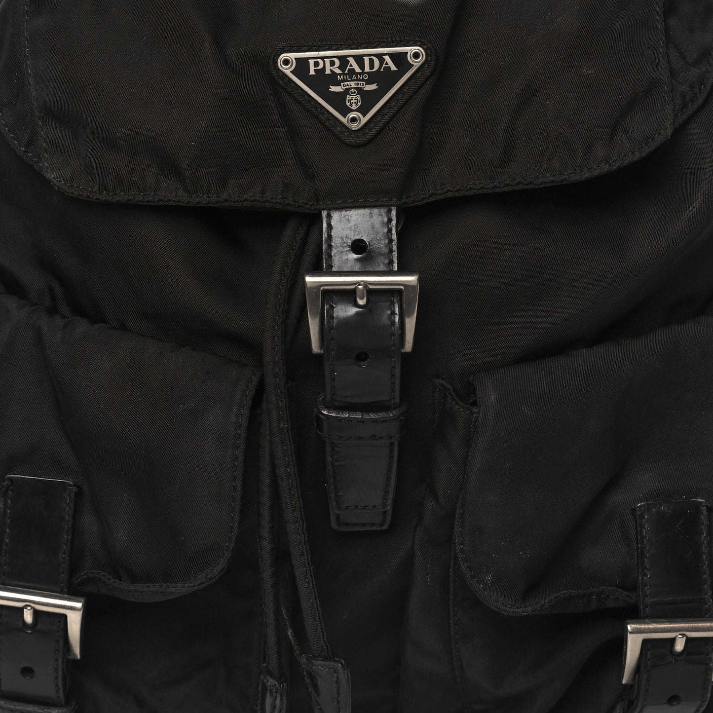 Tessuto Nylon Saffiano Vela Backpack Black