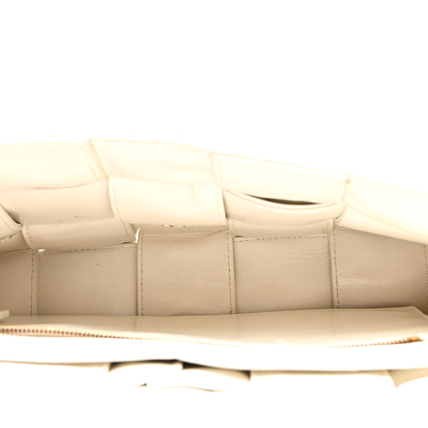 Bottega Veneta Calfskin Intreccio Plisse Cassette Crossbody Bag White 5 of 8
