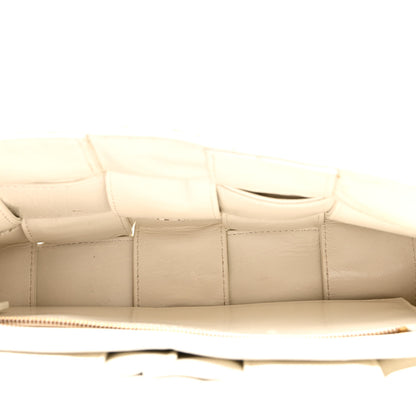 Bottega Veneta Calfskin Intreccio Plisse Cassette Crossbody Bag White 5 of 8