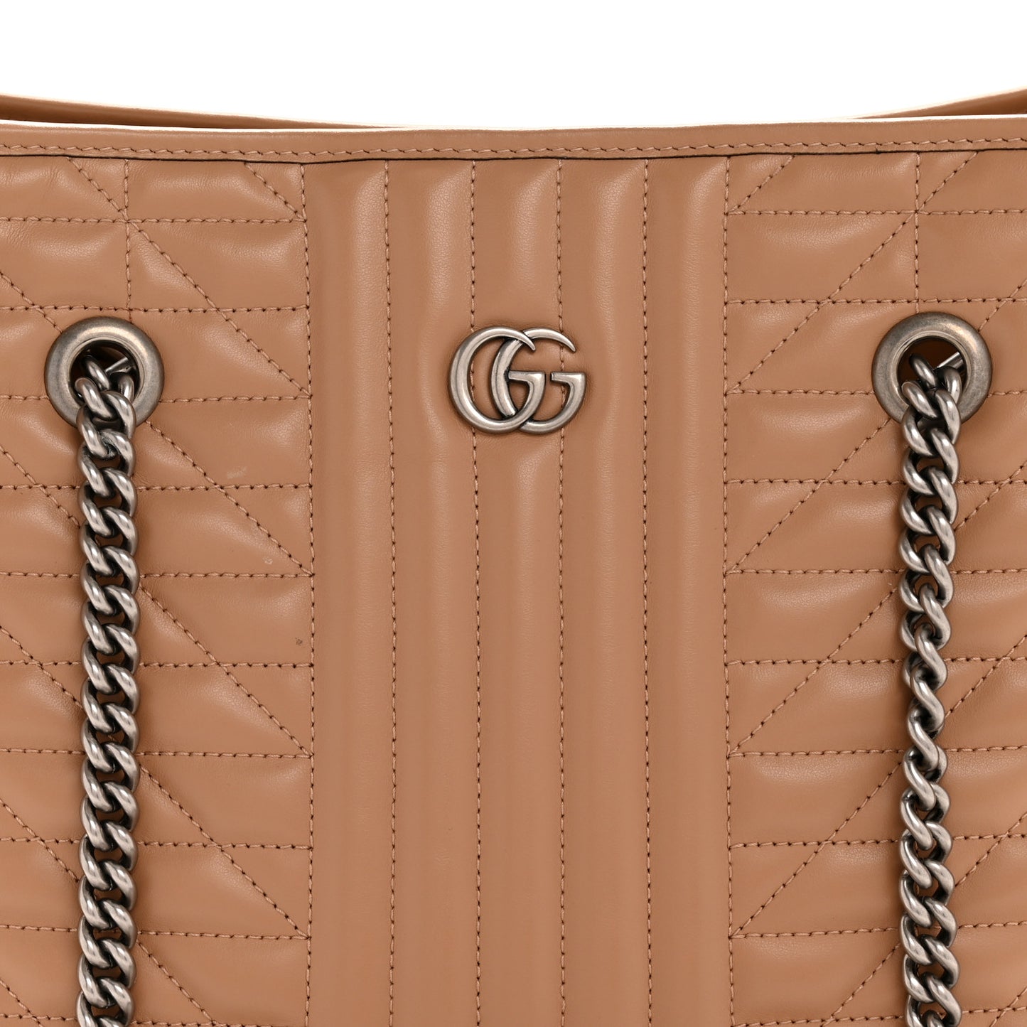 Calfskin Matelasse Aria Medium GG Marmont Shoulder Tote Camelia
