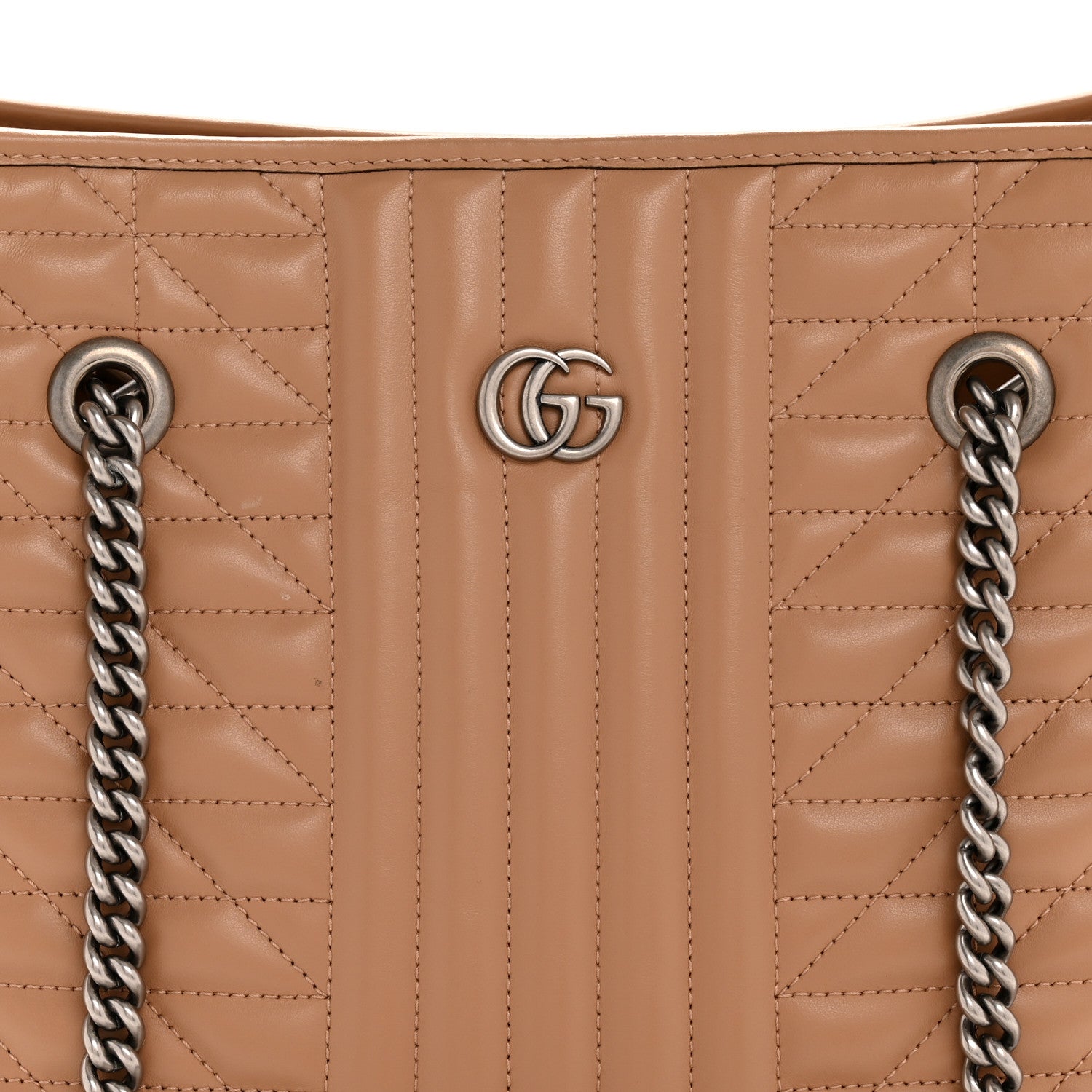 Gucci Calfskin Matelasse Aria Medium GG Marmont Shoulder Tote Camelia 8 of 10