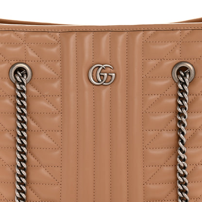 Gucci Calfskin Matelasse Aria Medium GG Marmont Shoulder Tote Camelia 8 of 10