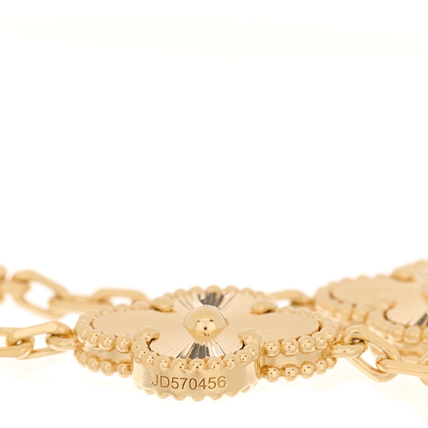 Van Cleef & Arpels 18K Yellow Gold 5 Motifs Guilloche Vintage Alhambra Bracelet 3 of 5
