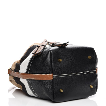 Burberry Canvas Mega Check Small Bucket Tan 5 of 11