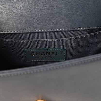 Chanel Fabric Chevron Braided Small Boy Flap Blue Ivory 8 of 10
