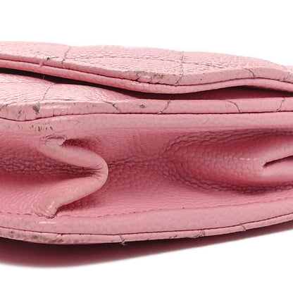 Chanel Caviar Quilted Chain CC Wallet On Chain WOC Pink 11 of 11
