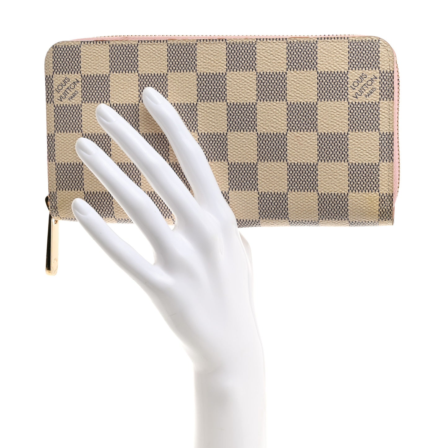 Damier Azur Zippy Wallet Rose Ballerine
