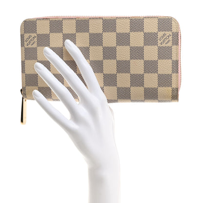Louis Vuitton Damier Azur Zippy Wallet Rose Ballerine 2 of 7