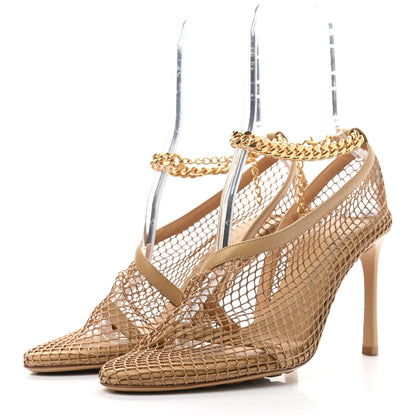 Bottega Veneta Mesh Nappa Chunky Chain Sandals 41 Beige Pony 3 of 8