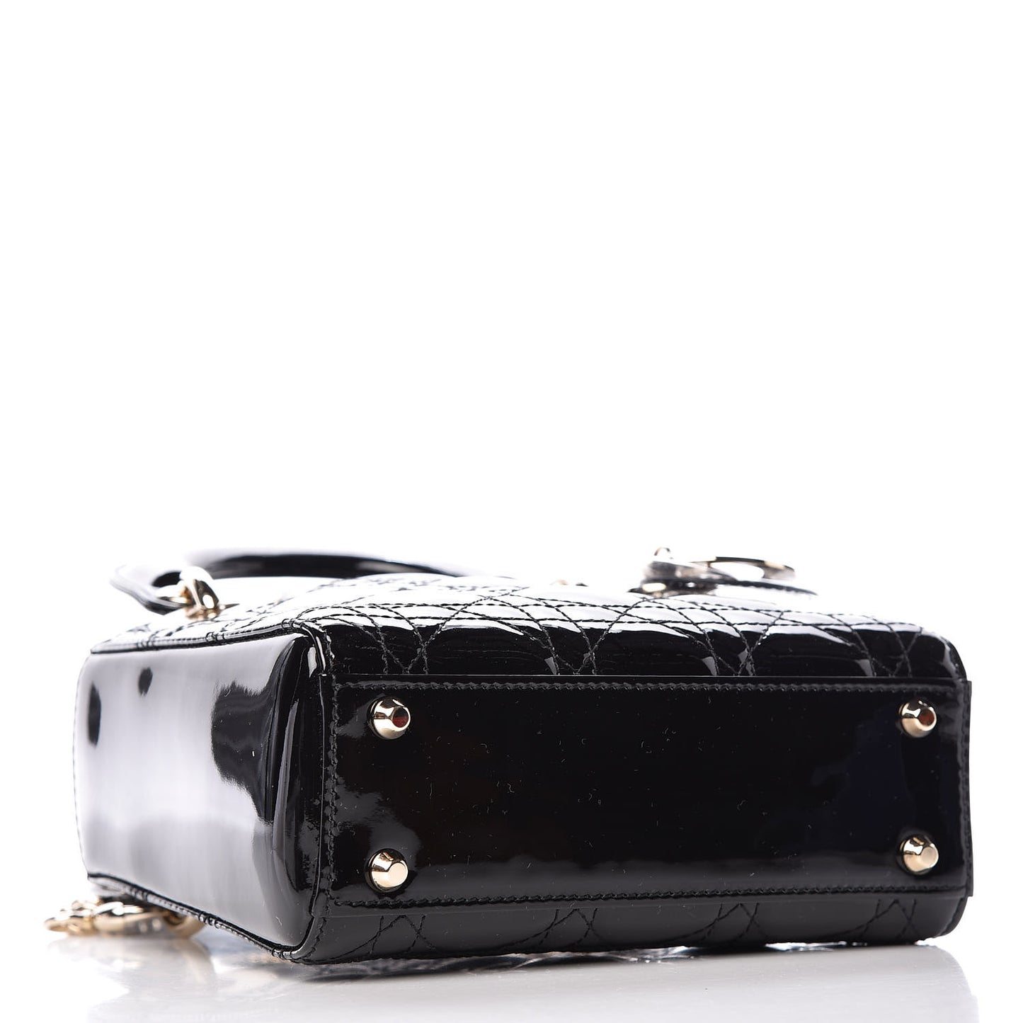 Patent Cannage Mini Lady Dior Black