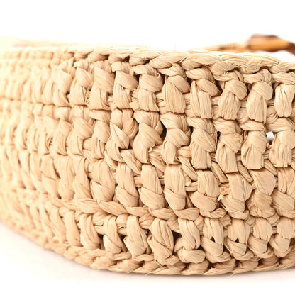 Saint Laurent Raffia Calfskin Le 5 A 7 Mini Hobo Natural Brick Natural Brick 10 of 11