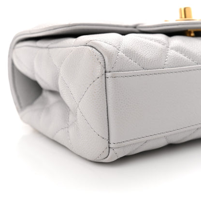 Chanel Caviar Quilted Mini Flap Grey 9 of 11