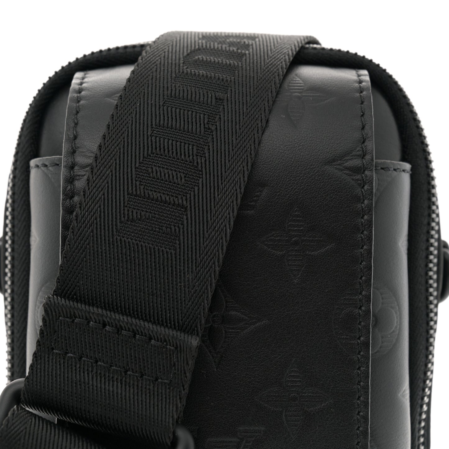 Calfskin Monogram Shadow Double Phone Pouch NM Black