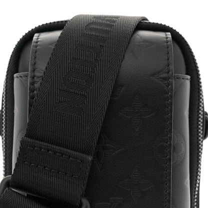 Louis Vuitton Calfskin Monogram Shadow Double Phone Pouch NM Black 7 of 11