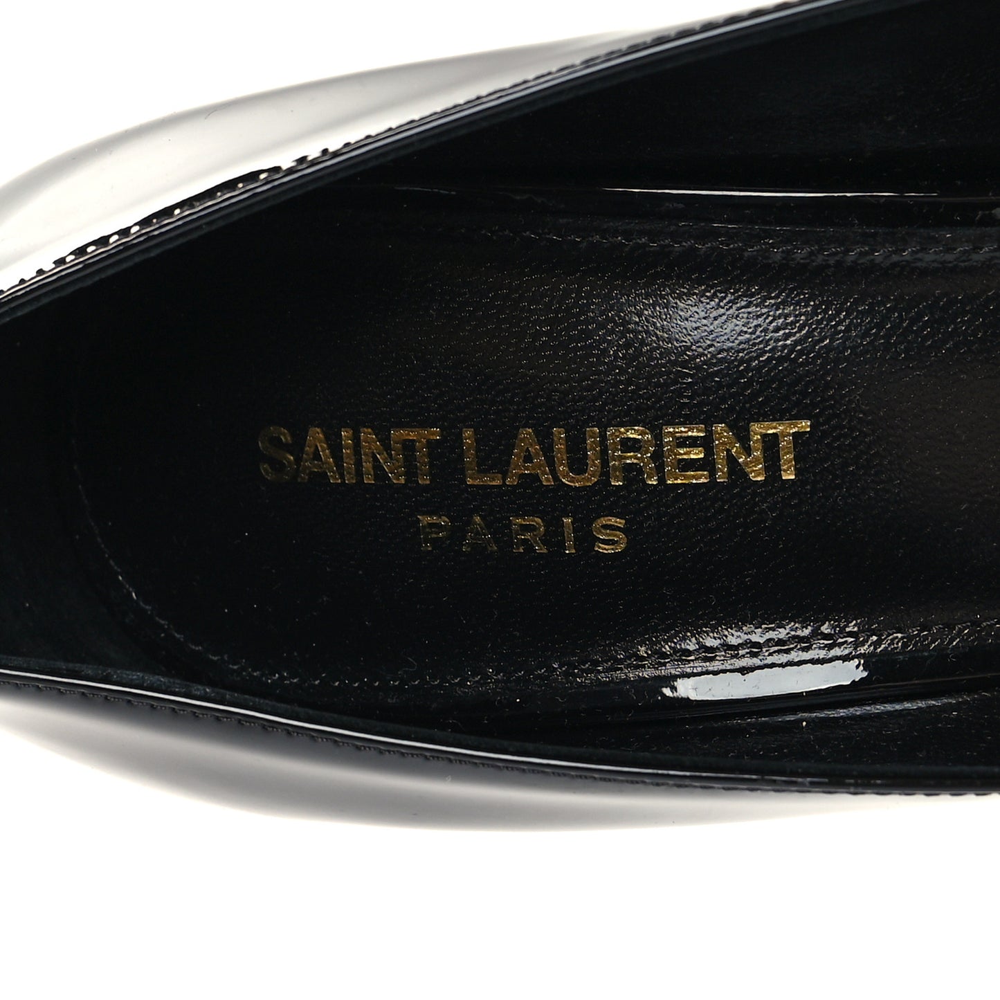 Patent Calfskin Opyum 85 Pumps 39.5 Black Gold