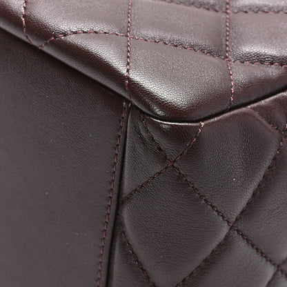 Chanel Lambskin Quilted Mini Wenge Wood Bowling Bag Burgundy 9 of 11