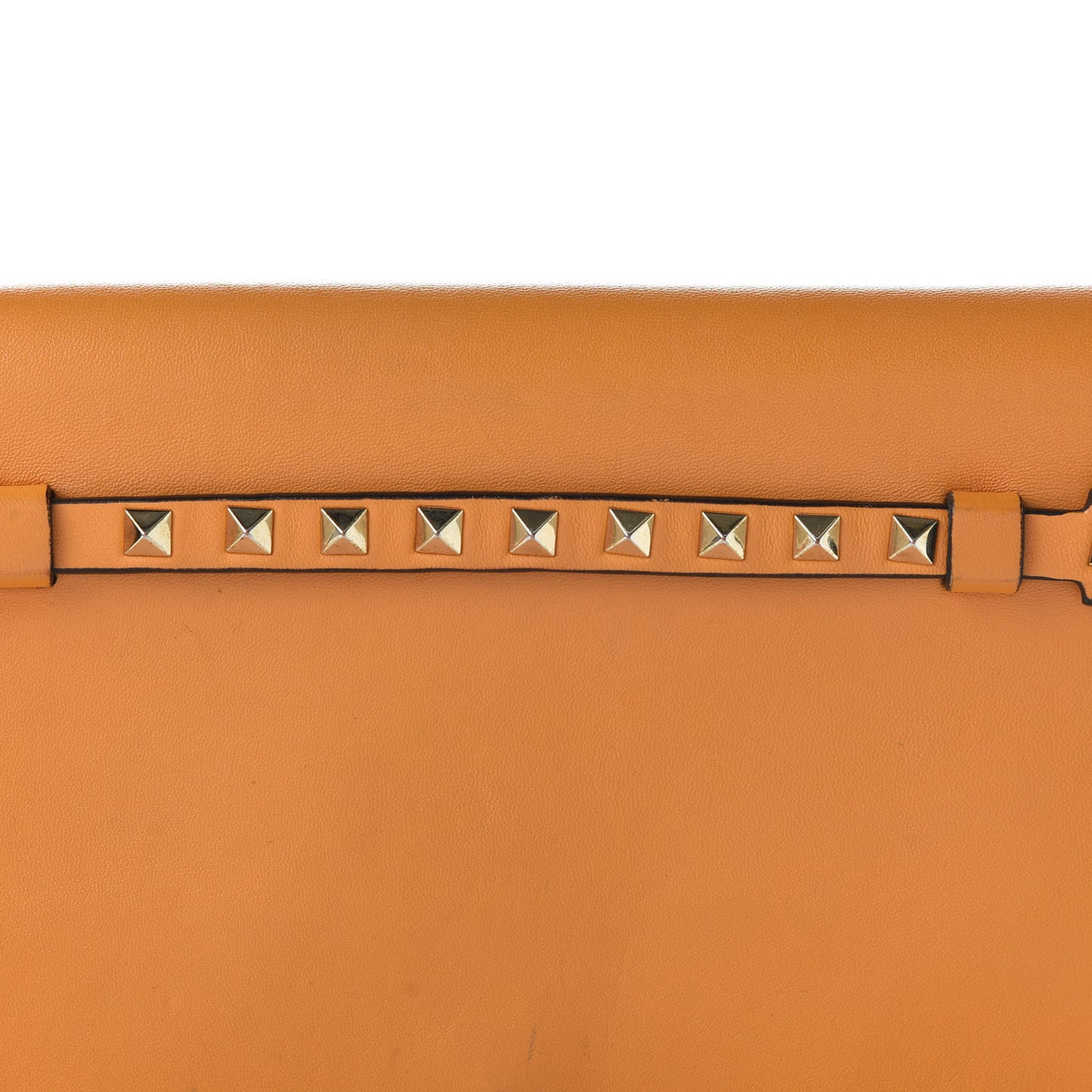 Nappa Rockstud Wristlet Clutch Orange Fluo