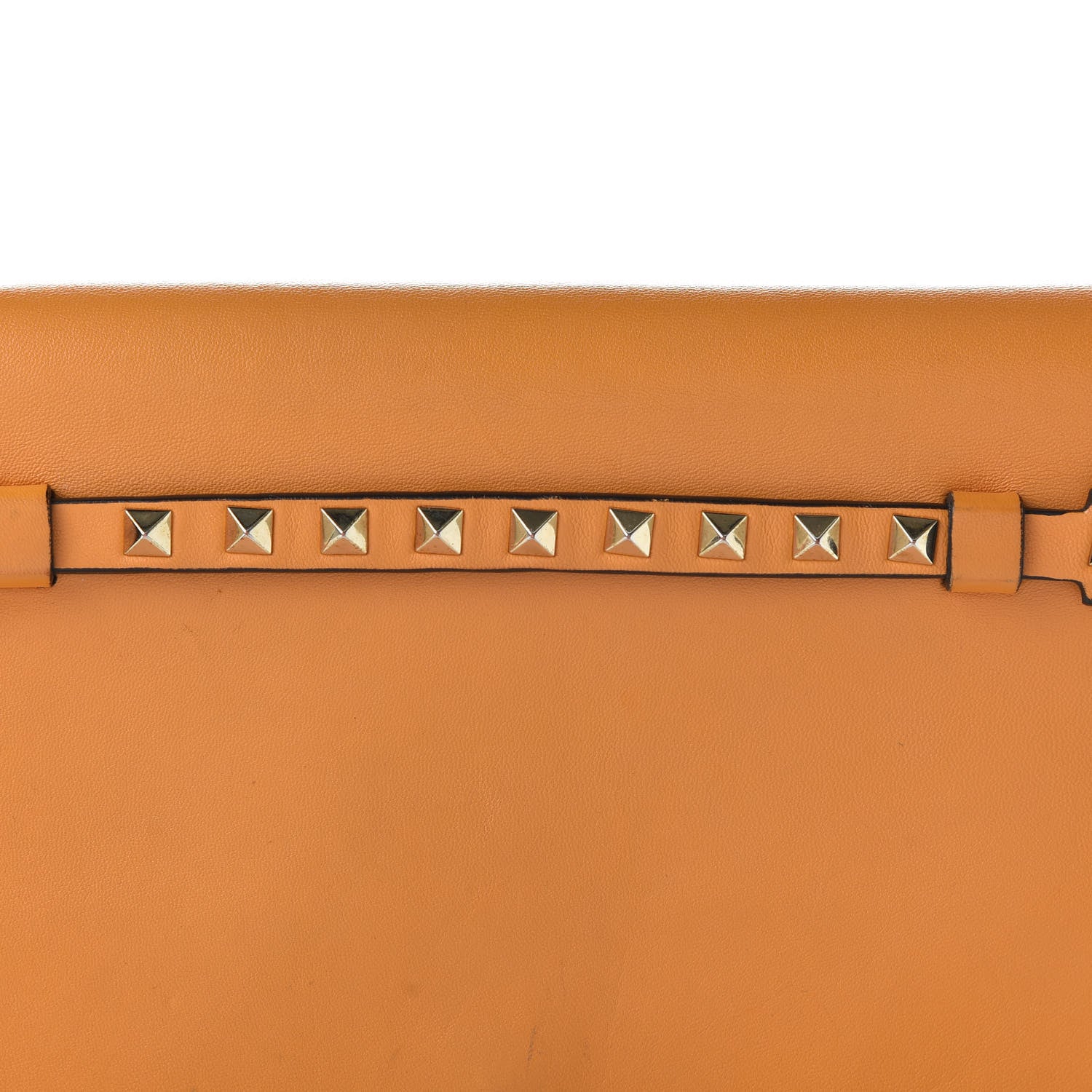 Valentino Garavani Nappa Rockstud Wristlet Clutch Orange Fluo 9 of 10