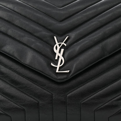 Saint Laurent Calfskin Y Quilted Monogram Large Loulou Chain Satchel Black 8 of 10