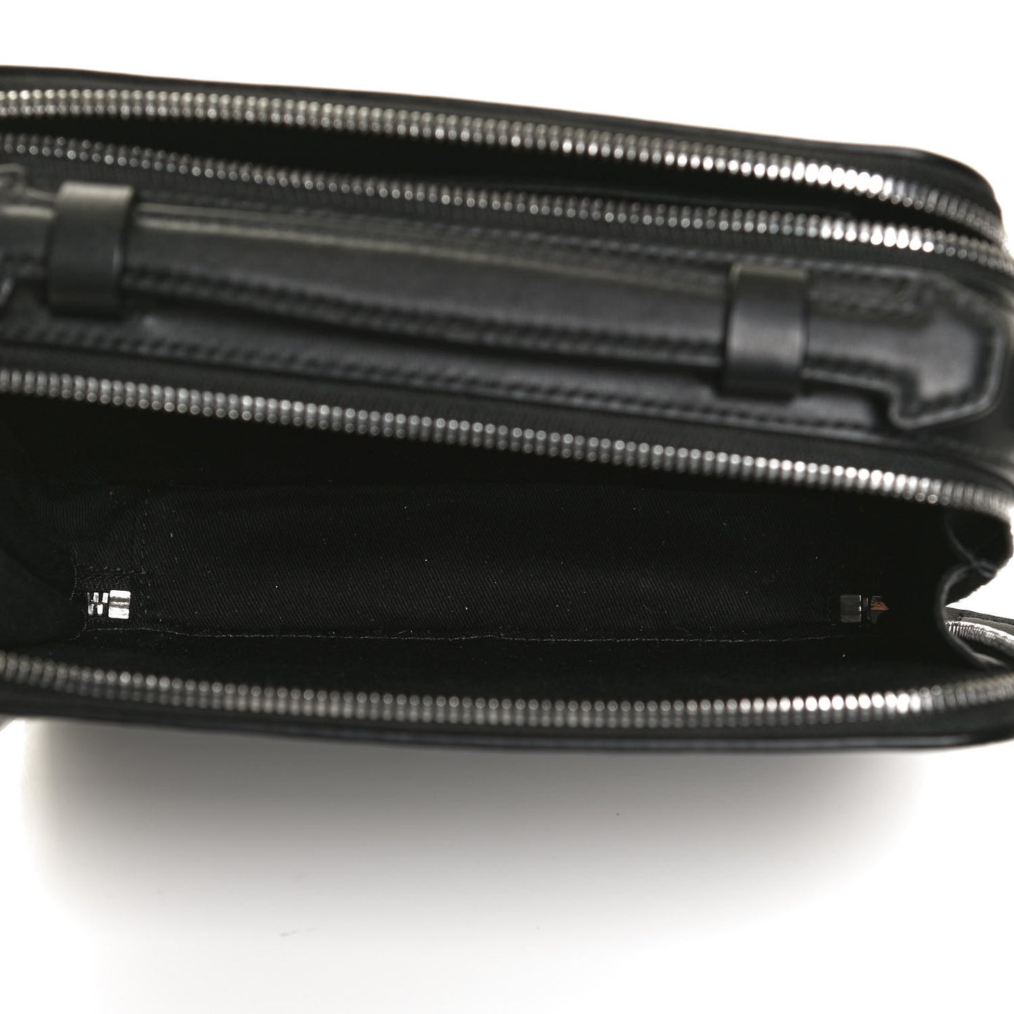 Calfskin Logo Embossed Crossbody Black