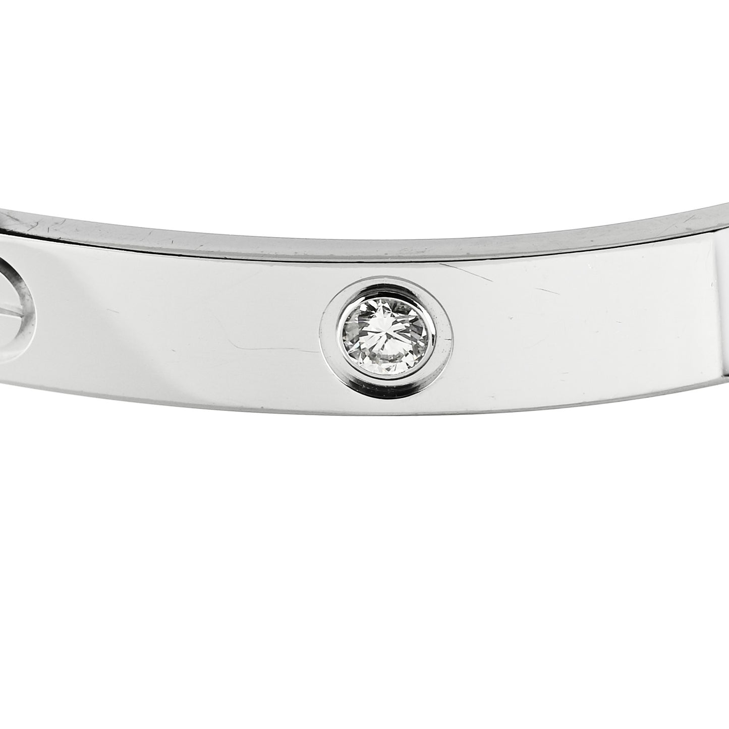 18K White Gold 4 Diamond Love Bracelet 17