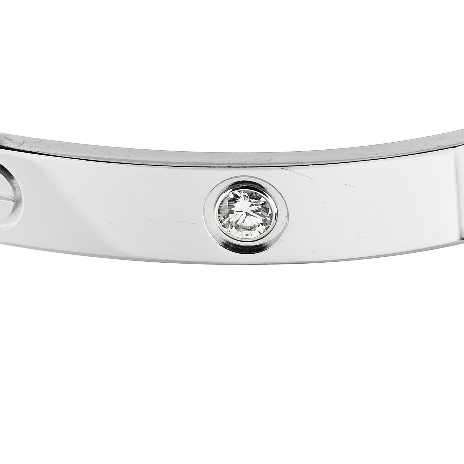 Cartier 18K White Gold 4 Diamond Love Bracelet 17 8 of 8