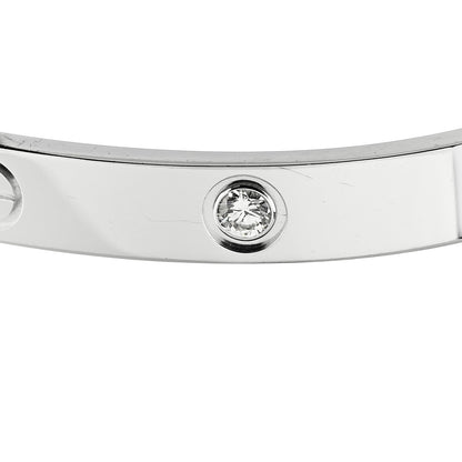 Cartier 18K White Gold 4 Diamond Love Bracelet 17 8 of 8