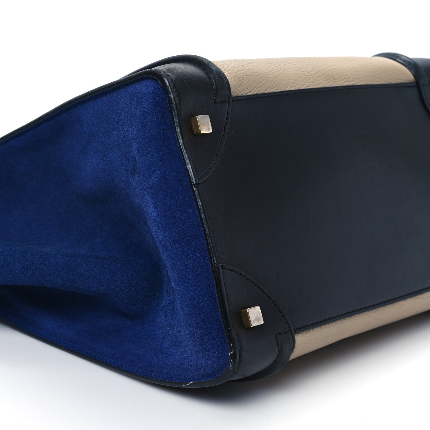 Elephant Calfskin Suede Mini Tri-Color Luggage Sand
