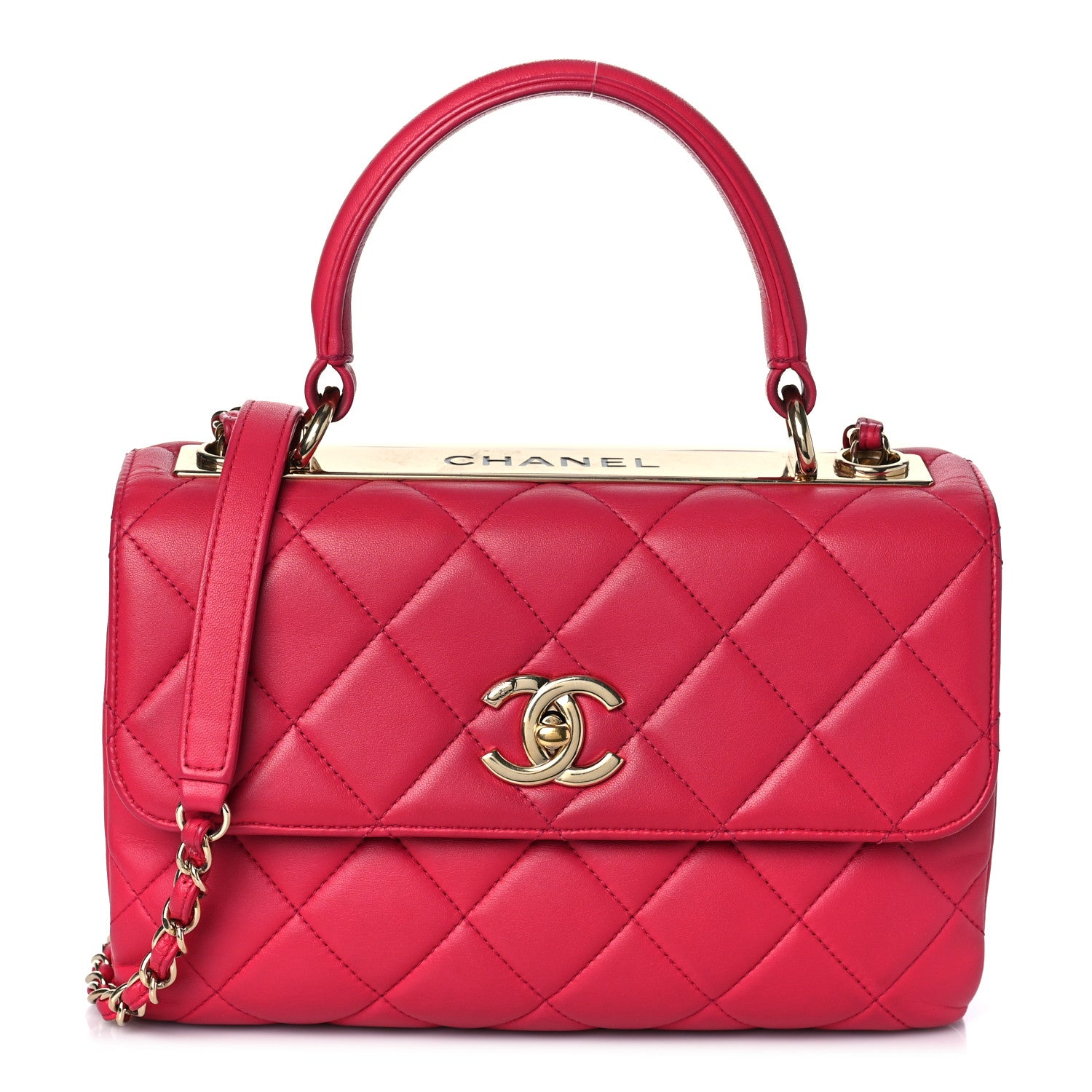 Chanel Lambskin Quilted Small Trendy CC Flap Dual Handle Bag Pink 1 of 17