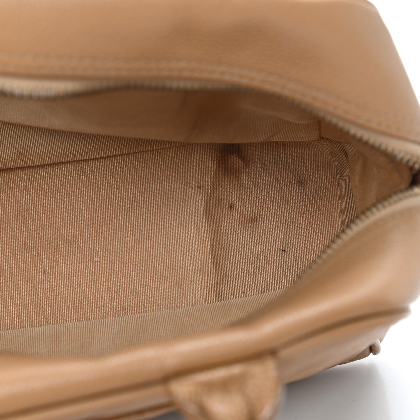 Caviar Quilted Small Bowler Beige