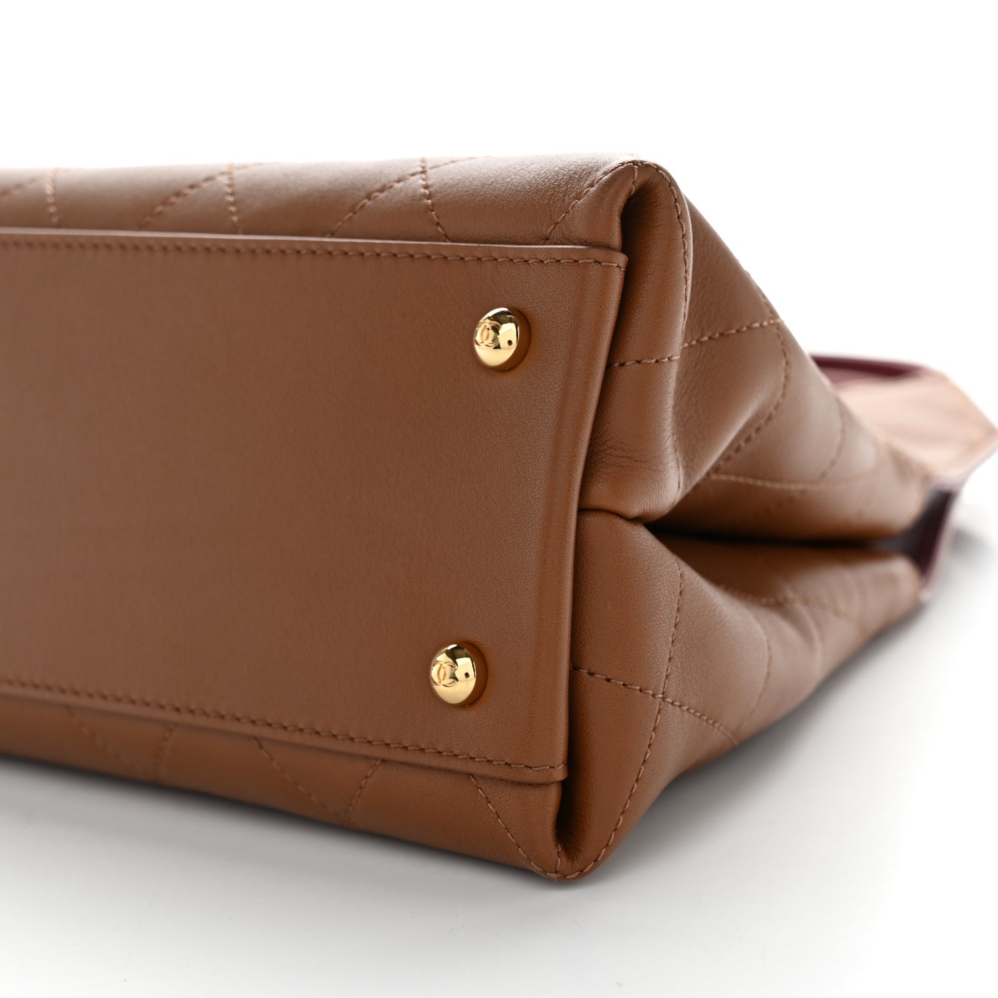 Calfskin Chic Lady Small Shopping Tote Brown