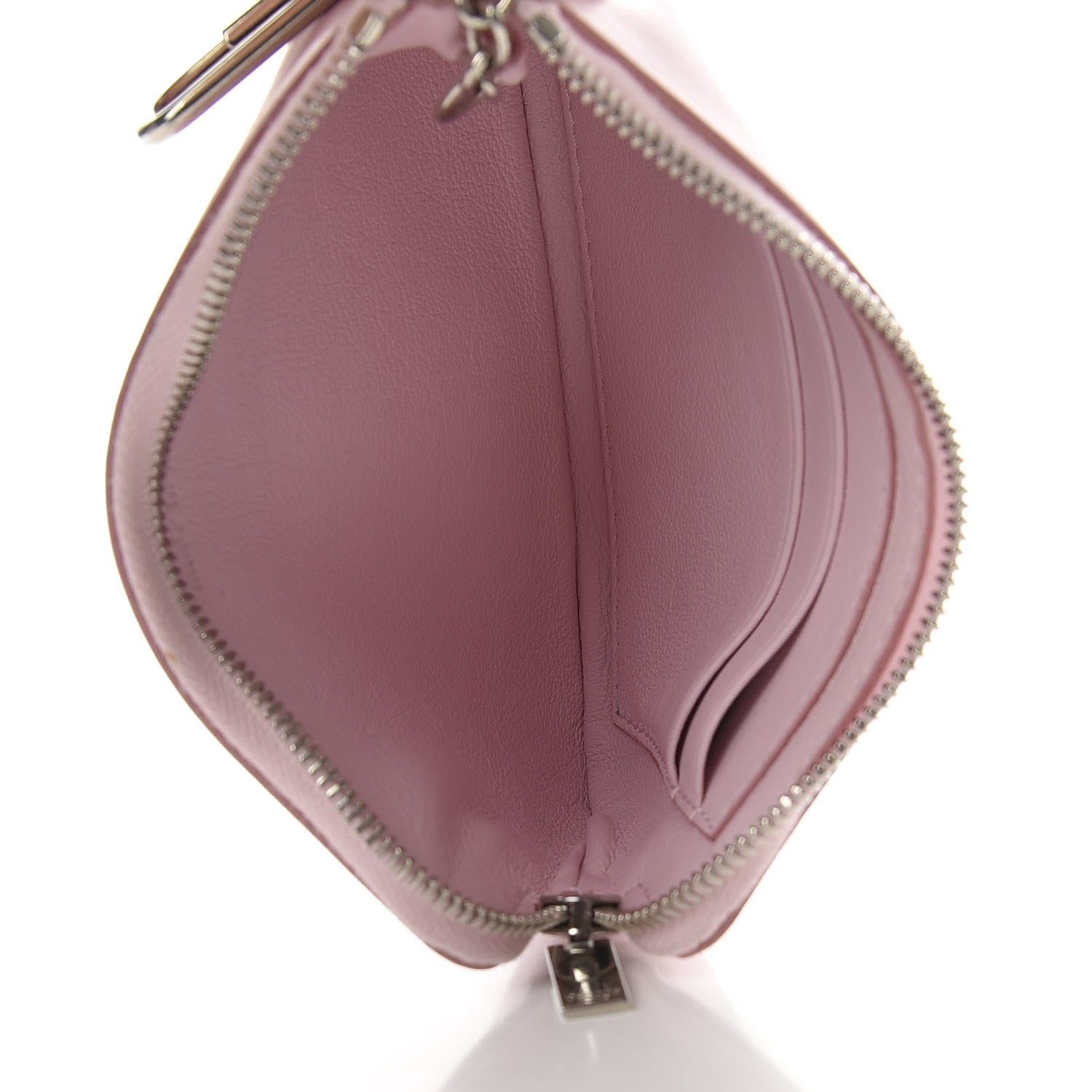 Celine Lambskin Bi-Color Solo Coin Card Case Pale Pink Espresso 5 of 8