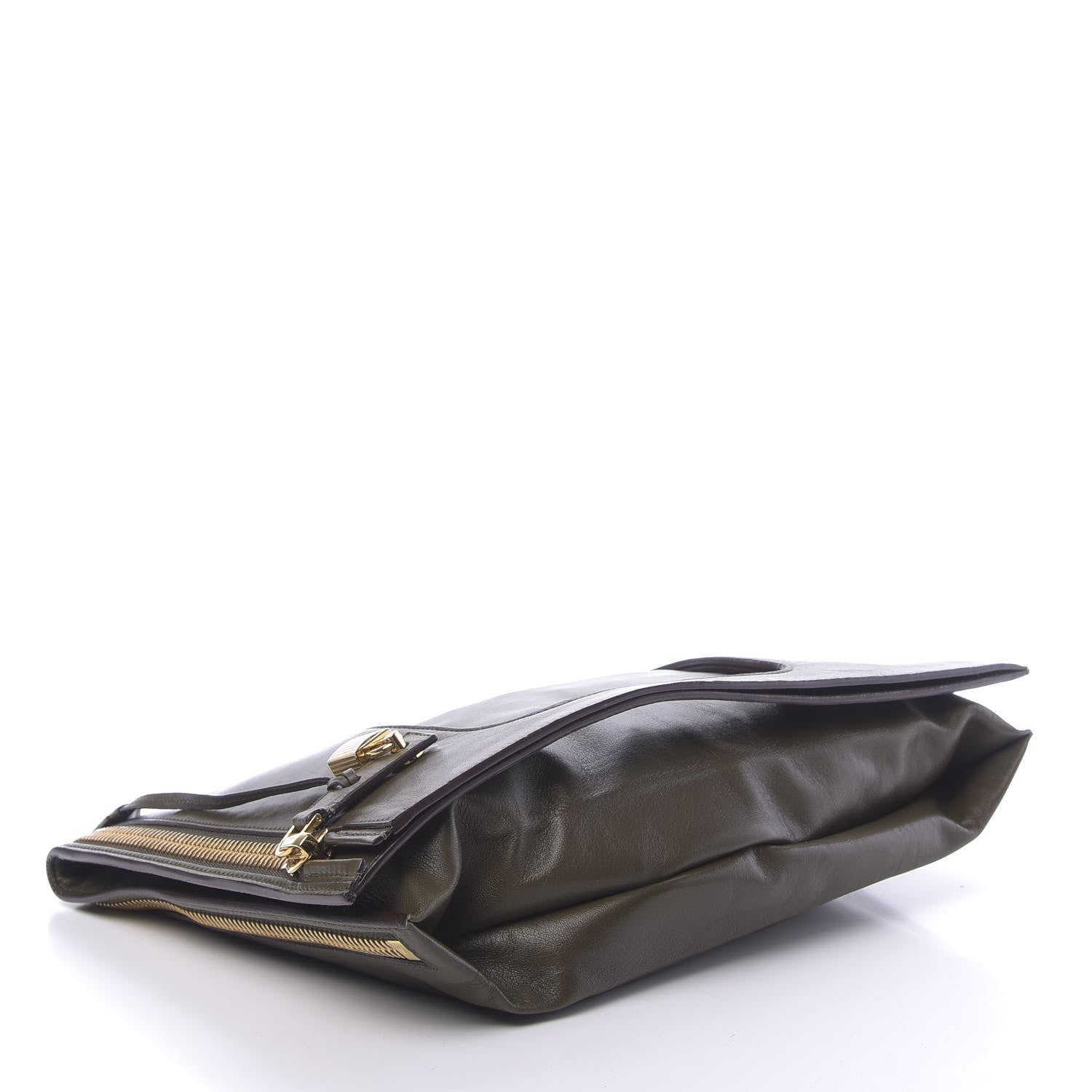 Tom Ford Ramskin Large Alix Padlock Zip Shoulder Bag Green 5 of 12