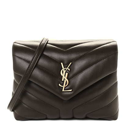 Saint Laurent Calfskin Y Quilted Monogram Toy Loulou Crossbody Bag Earth 1 of 12