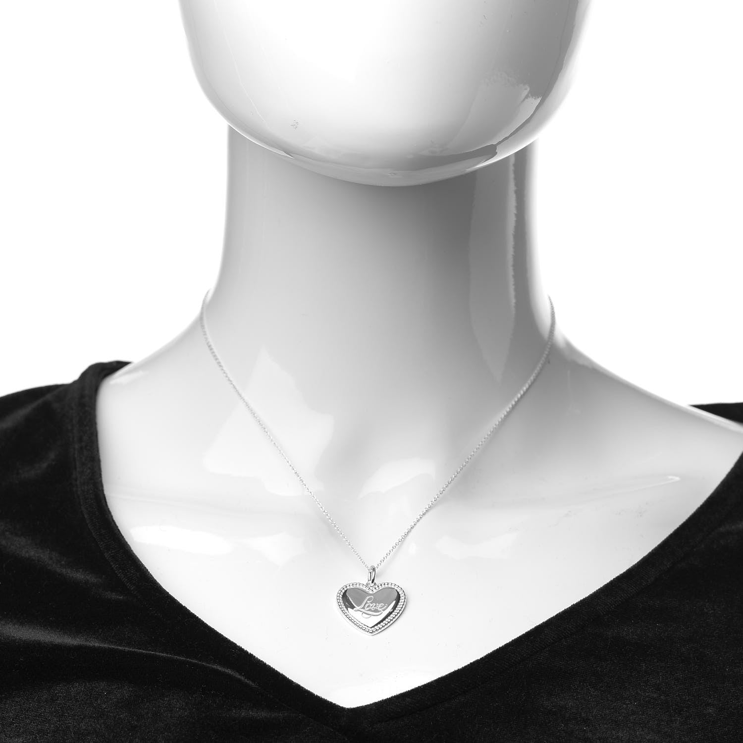 Tiffany Sterling Silver Love Heart Pendant Necklace 2 of 6