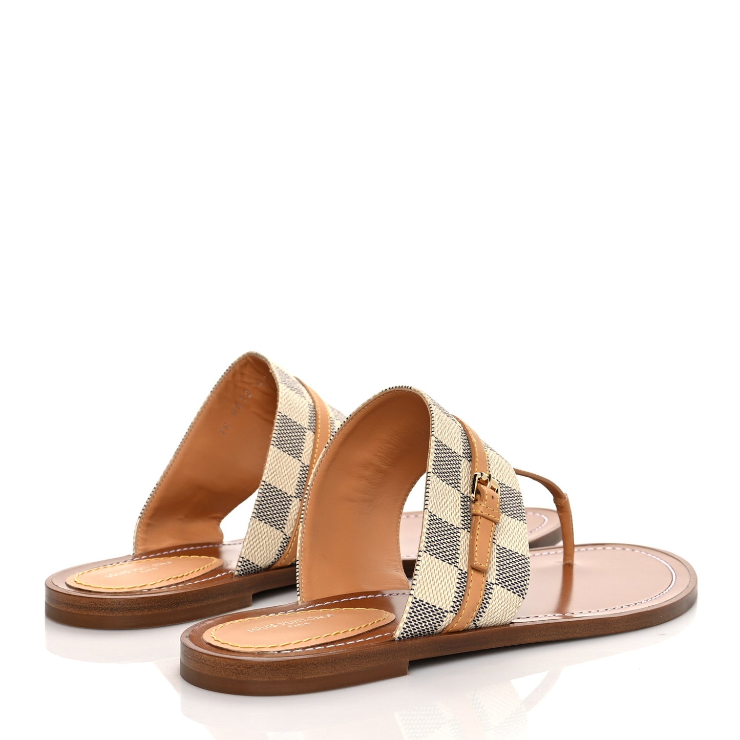 Damier Azur Palma Flat Thong Sandals 41