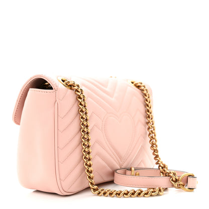Gucci Calfskin Matelasse Small GG Marmont Shoulder Bag Perfect Pink 3 of 10