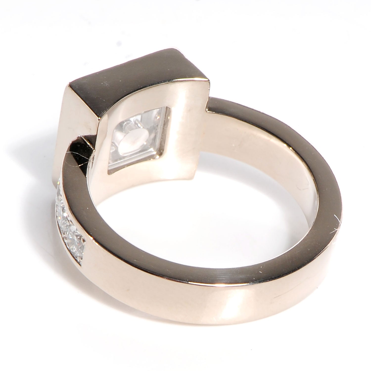 Chopard 18k White Gold Happy Diamonds Icons Square Ring 6 3 of 4