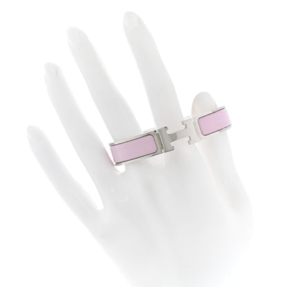 Hermes Enamel Narrow Clic Clac H Bracelet PM Rose Dragee 2 of 5