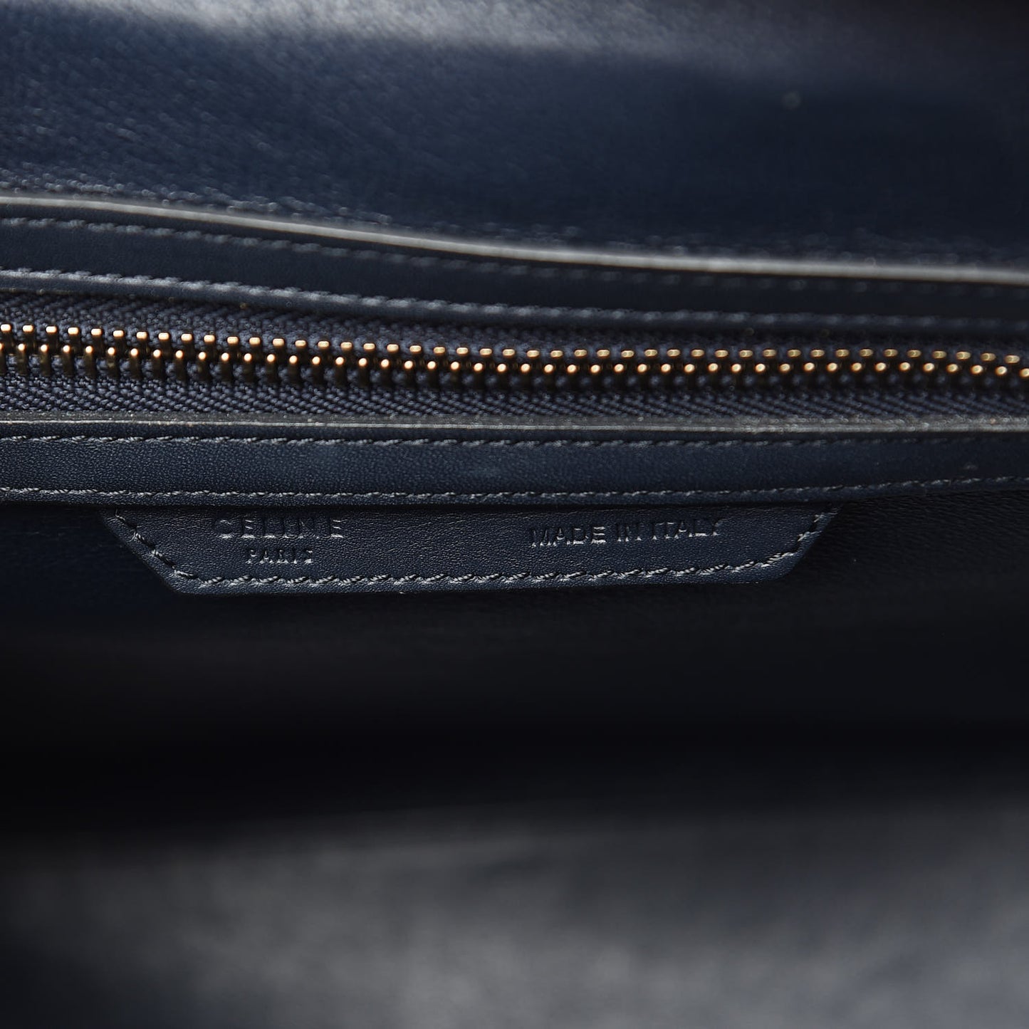 Smooth Calfskin Striped Canvas Micro Luggage Navy Blue