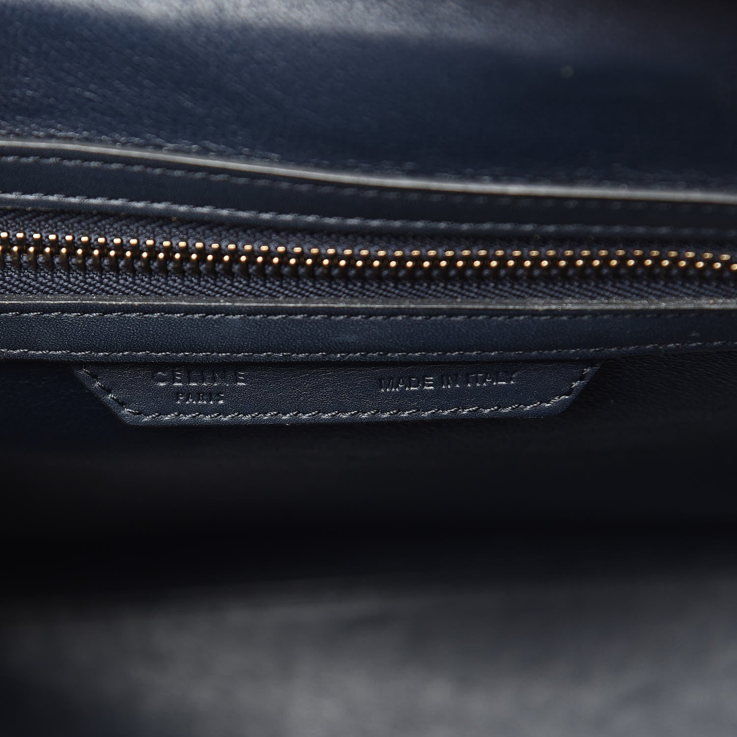 Celine Smooth Calfskin Striped Canvas Micro Luggage Navy Blue 7 of 17