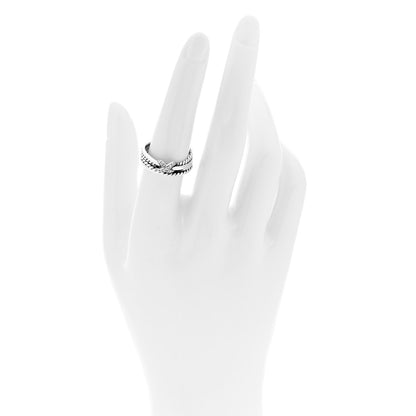 David Yurman Sterling Silver Diamond X Crossover Ring 54 7 2 of 6